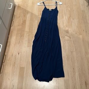 Spaghetti Strap Buttoned Maxi Dress with Slit